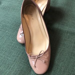 J.Crew Evie Ballet Heel in Nude Patent